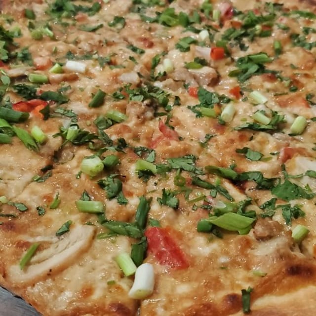 12 Thai Chicken Pizza.