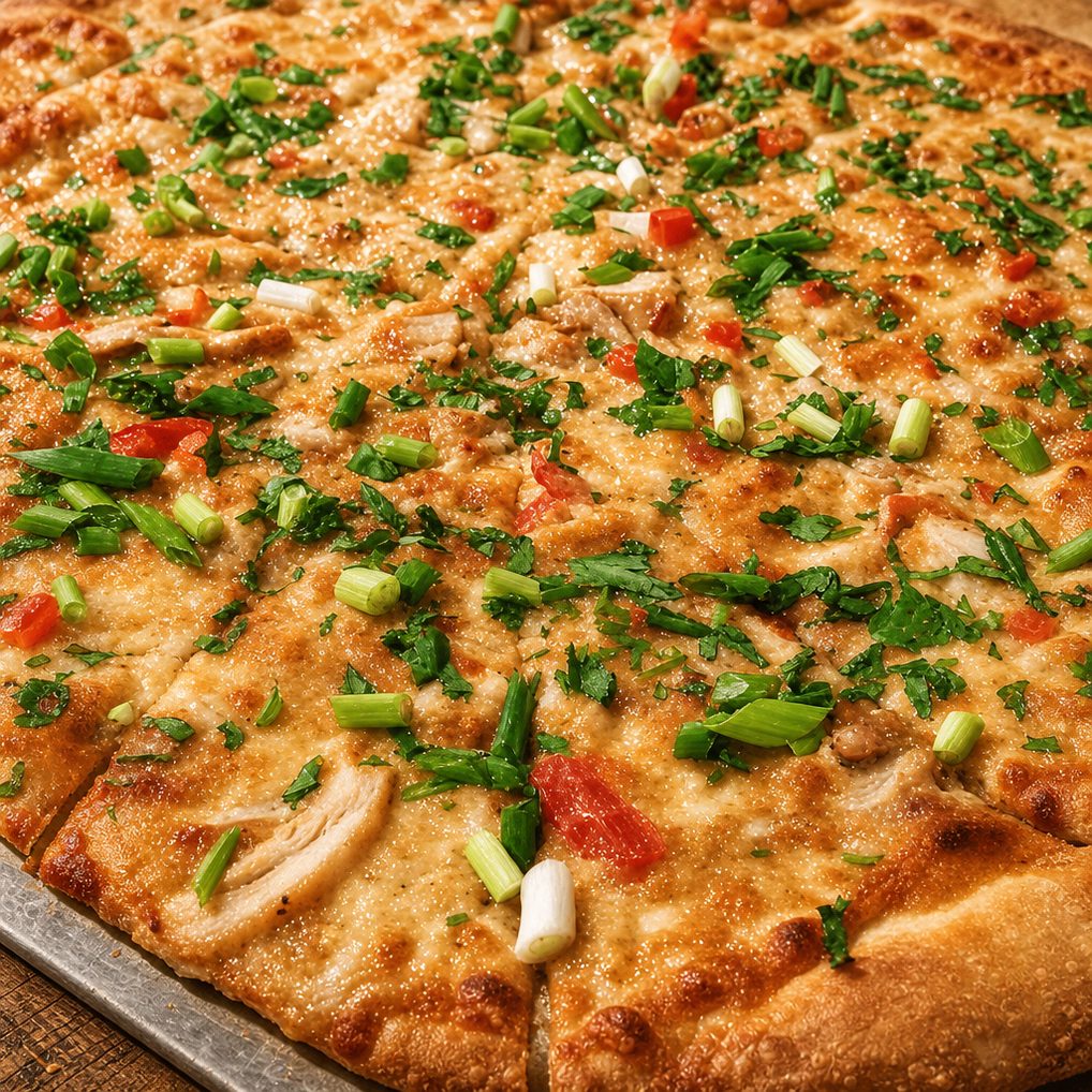 12 Thai Chicken Pizza.