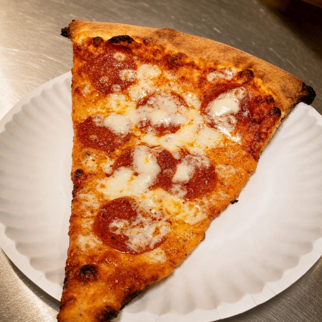 Slice of pepperoni.